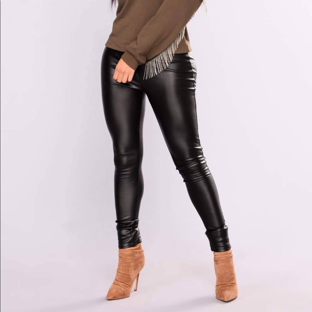 Carina faux leather black pants from fashion nova